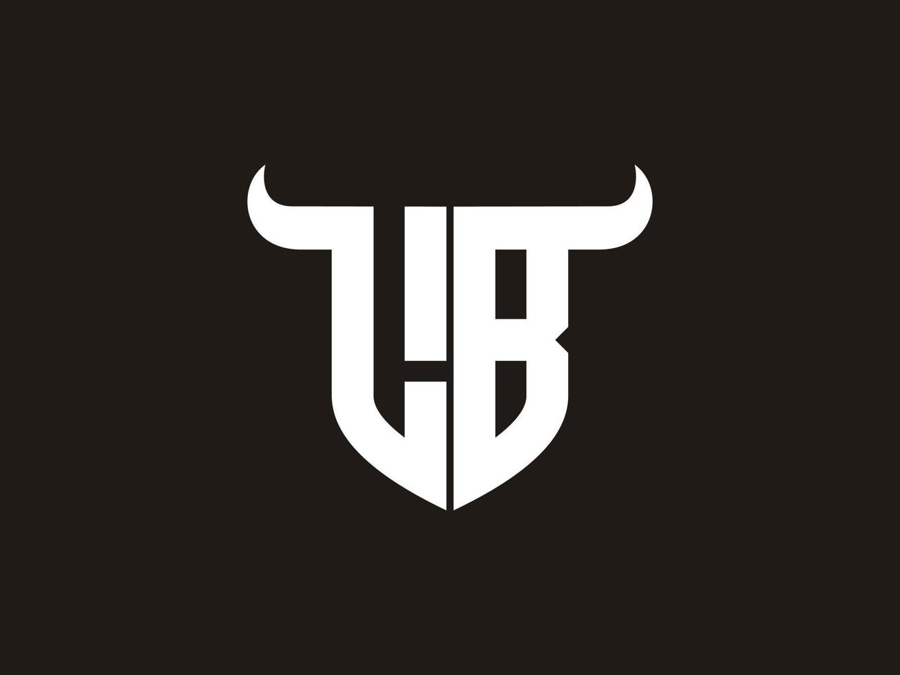 Initial LB Bull Logo Design. vector