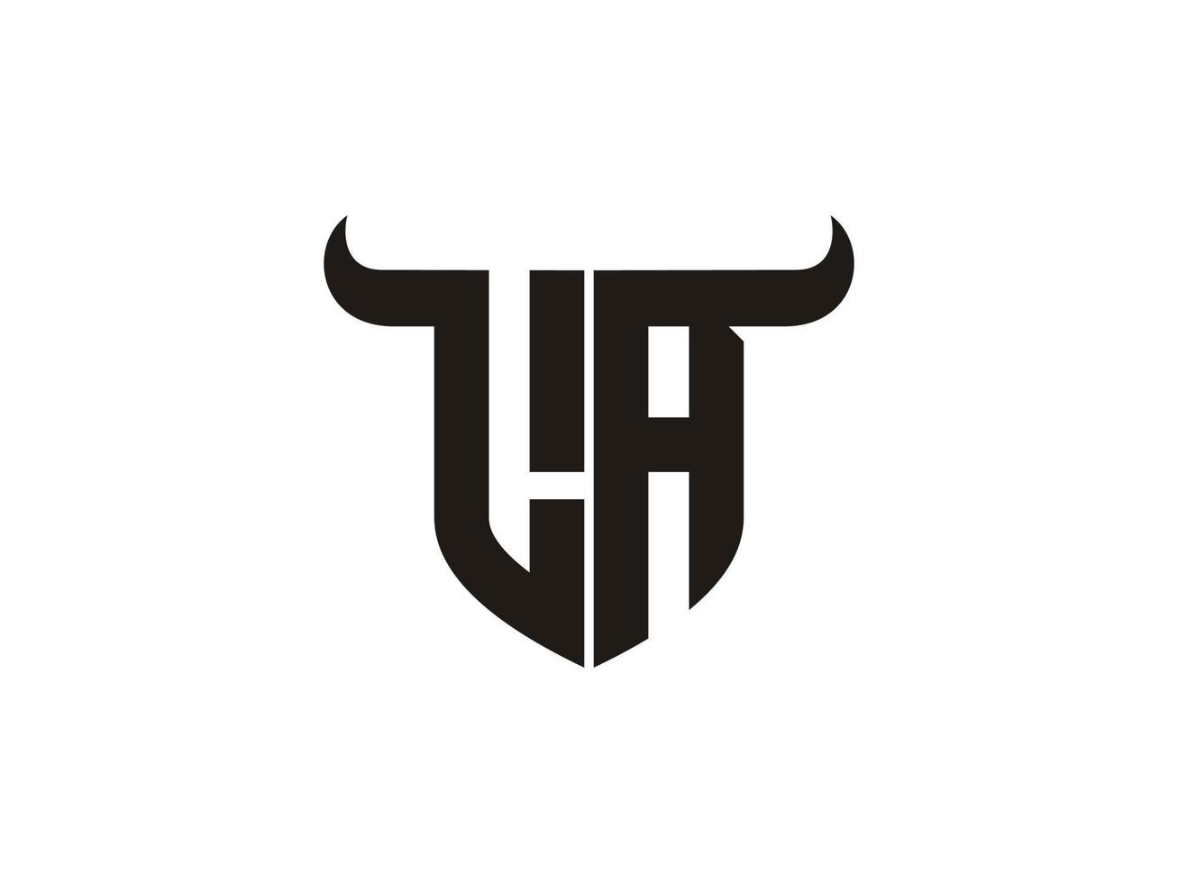 Initial LA Bull Logo Design. vector