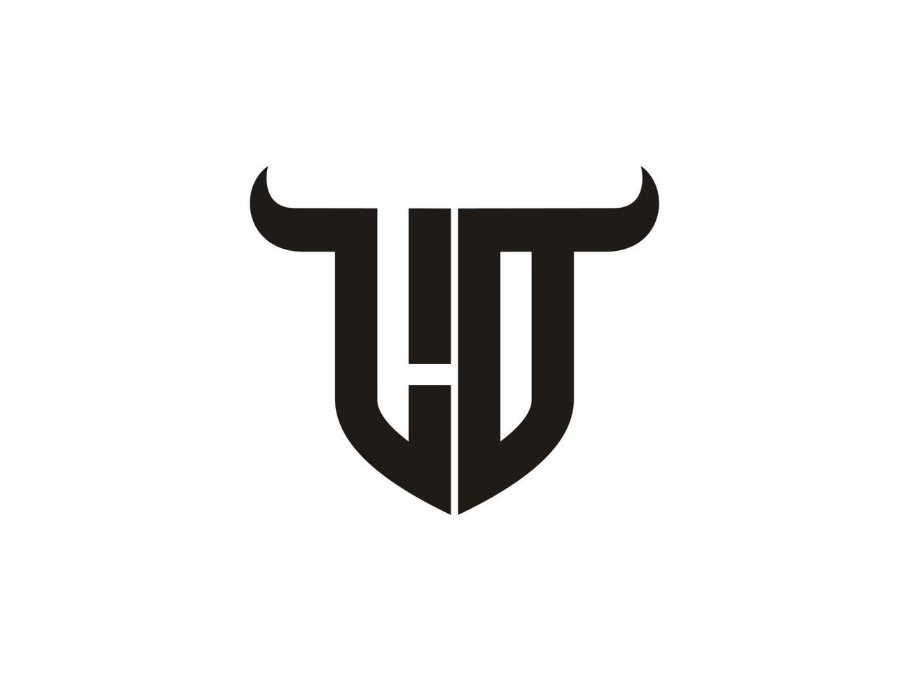 Initial LO Bull Logo Design. vector