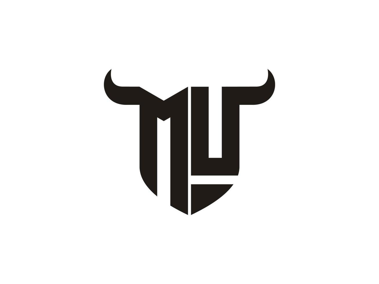 Initial MU Bull Logo Design. vector