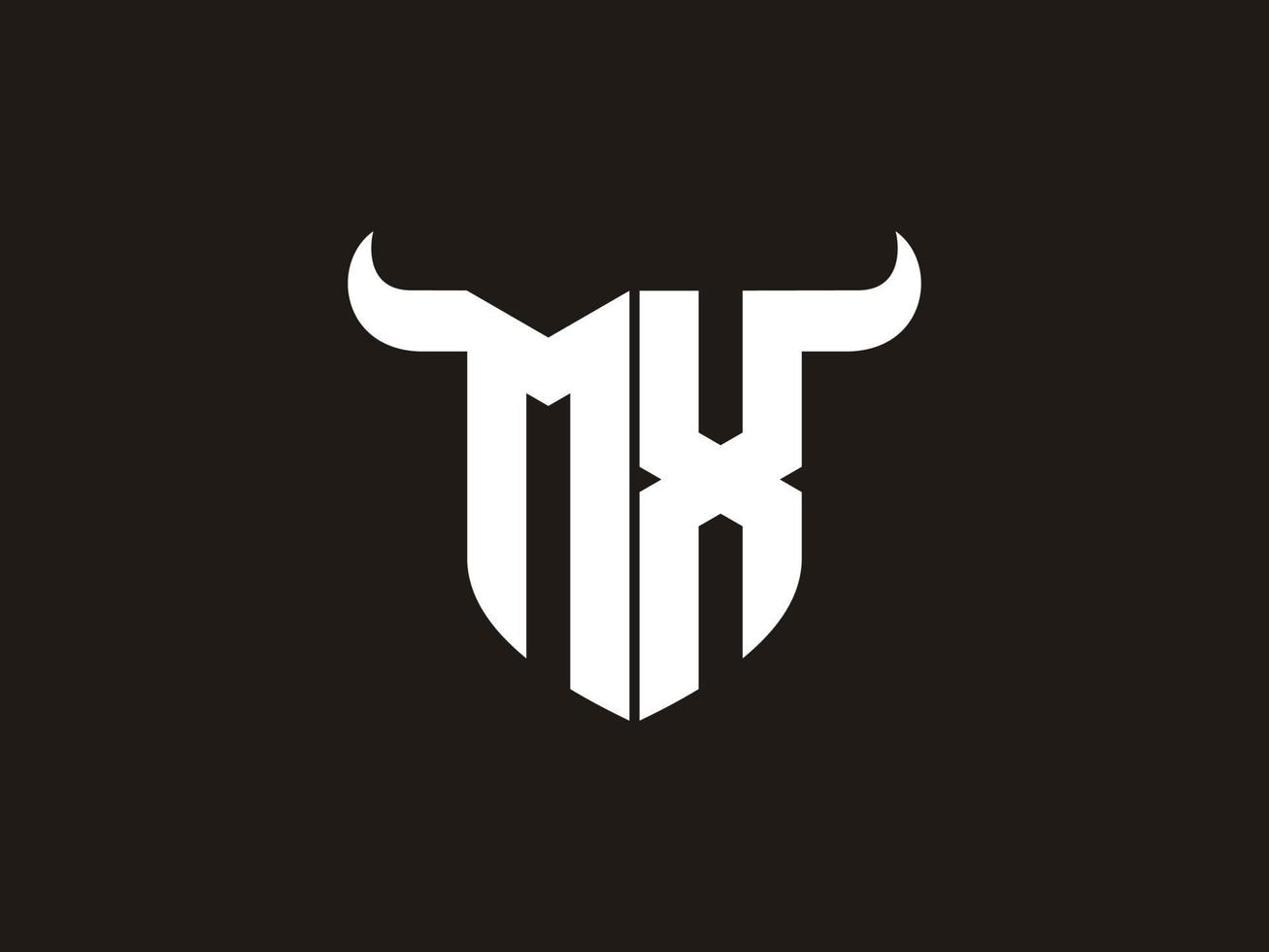 Initial MX Bull Logo Design. vector