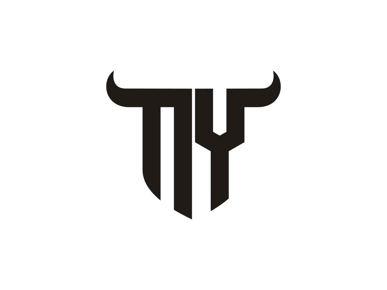 Initial NY Bull Logo Design. vector