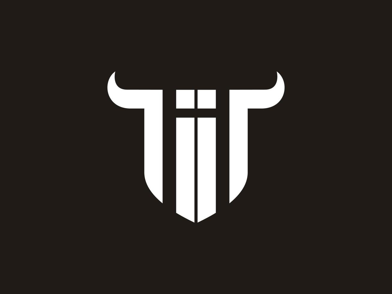 Initial II Bull Logo Design. vector