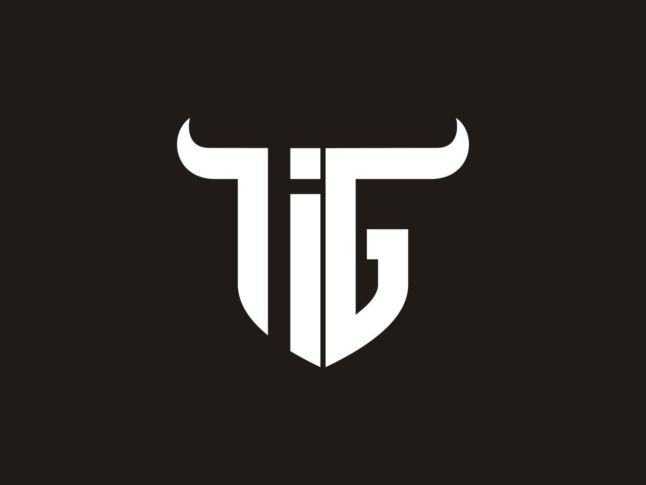 Initial IG Bull Logo Design. vector
