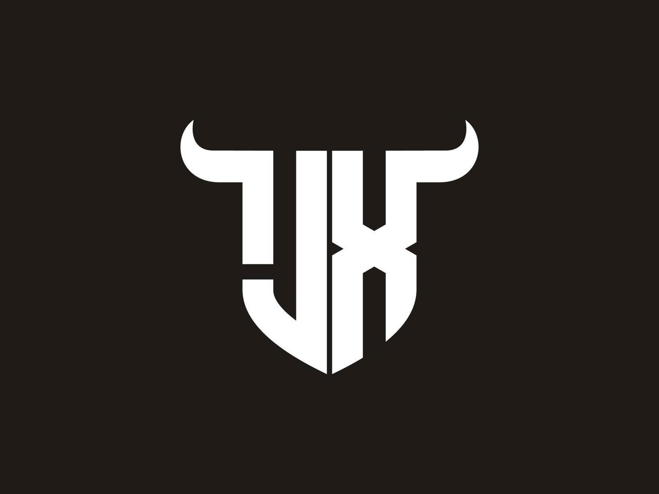 Initial JX Bull Logo Design. vector