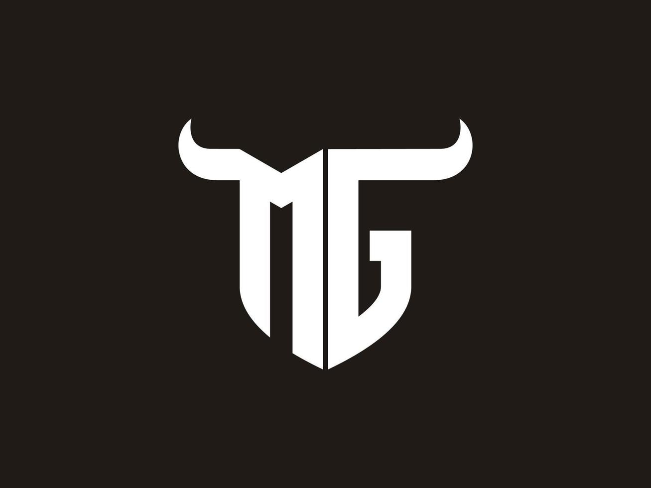 diseño inicial del logotipo del toro mg. vector