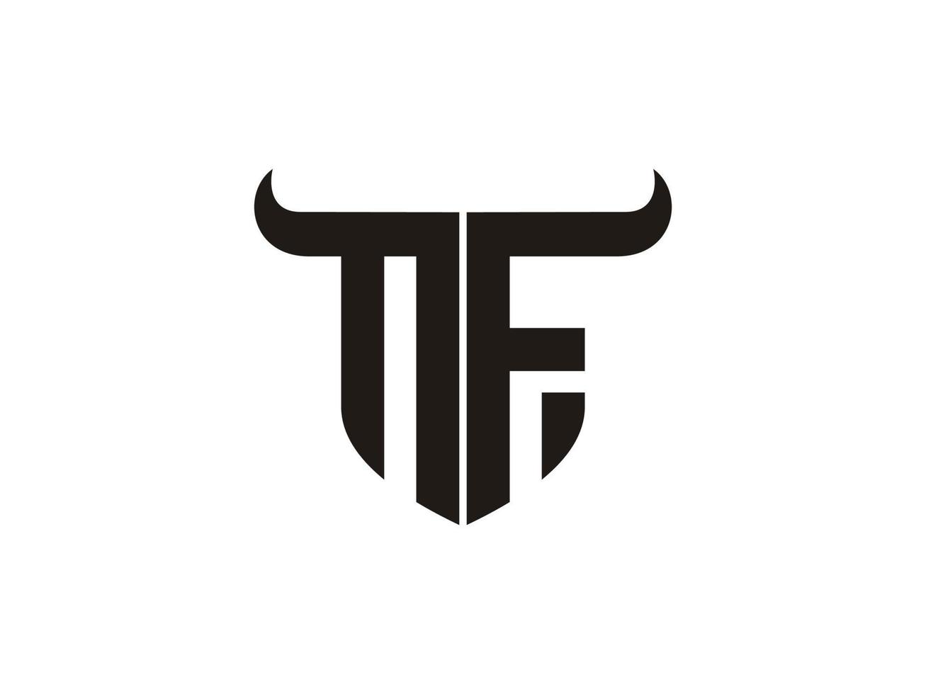 diseño inicial del logotipo del toro nf. vector