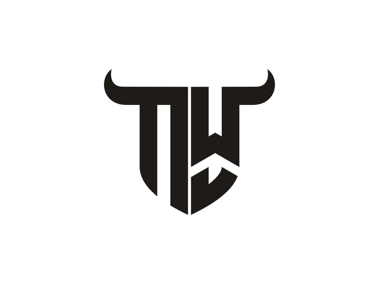 diseño inicial del logotipo del toro nw. vector