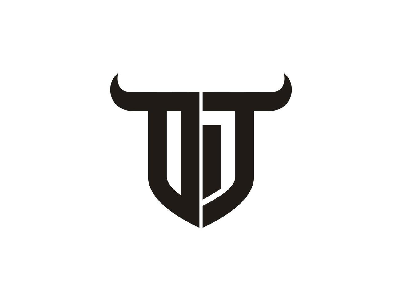 Initial OT Bull Logo Design. vector