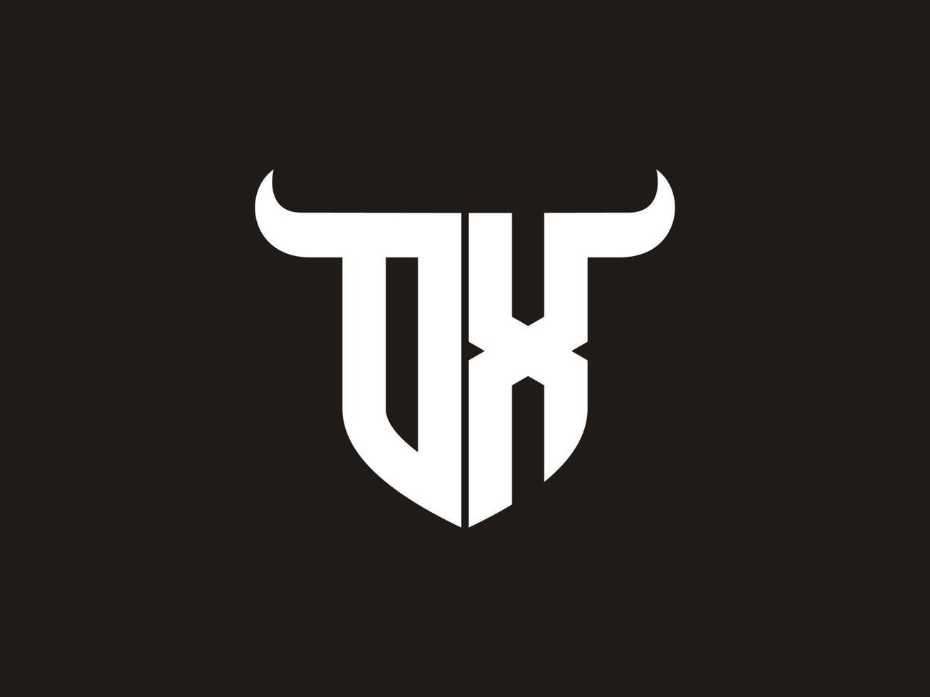 Initial OX Bull Logo Design. vector