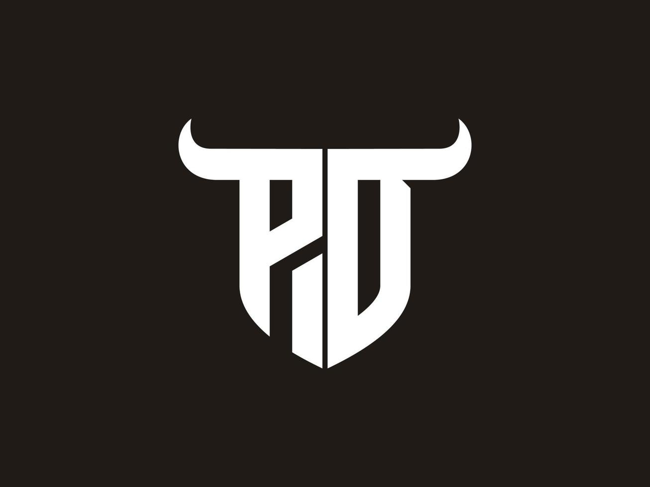 diseño inicial del logotipo de pd bull. vector