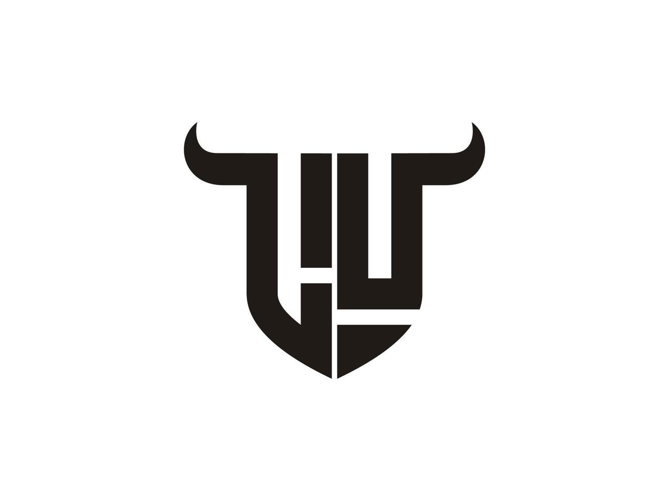 Initial LU Bull Logo Design. vector