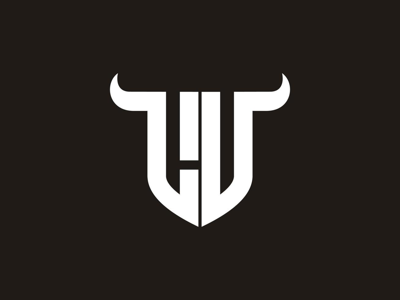 Initial LV Bull Logo Design. vector