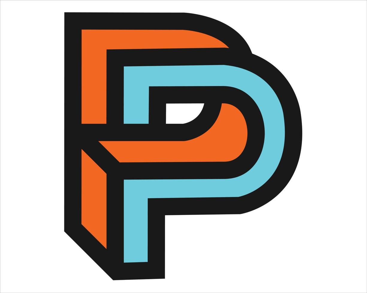 letter p unique logo vector