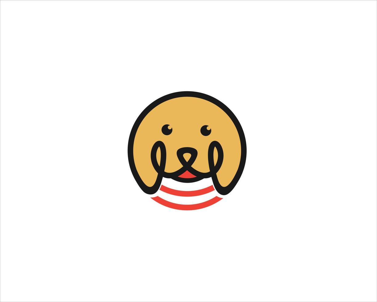 cute dog head logo vector