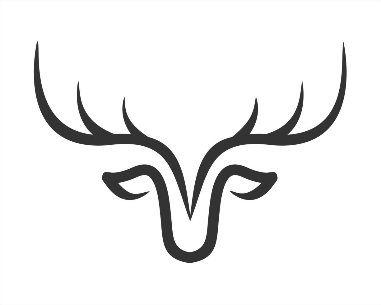 vector de logotipo de contorno de cabeza de ciervo