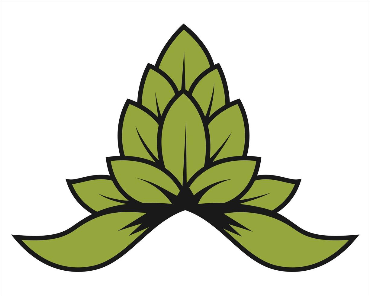 green leaf unique logo vector