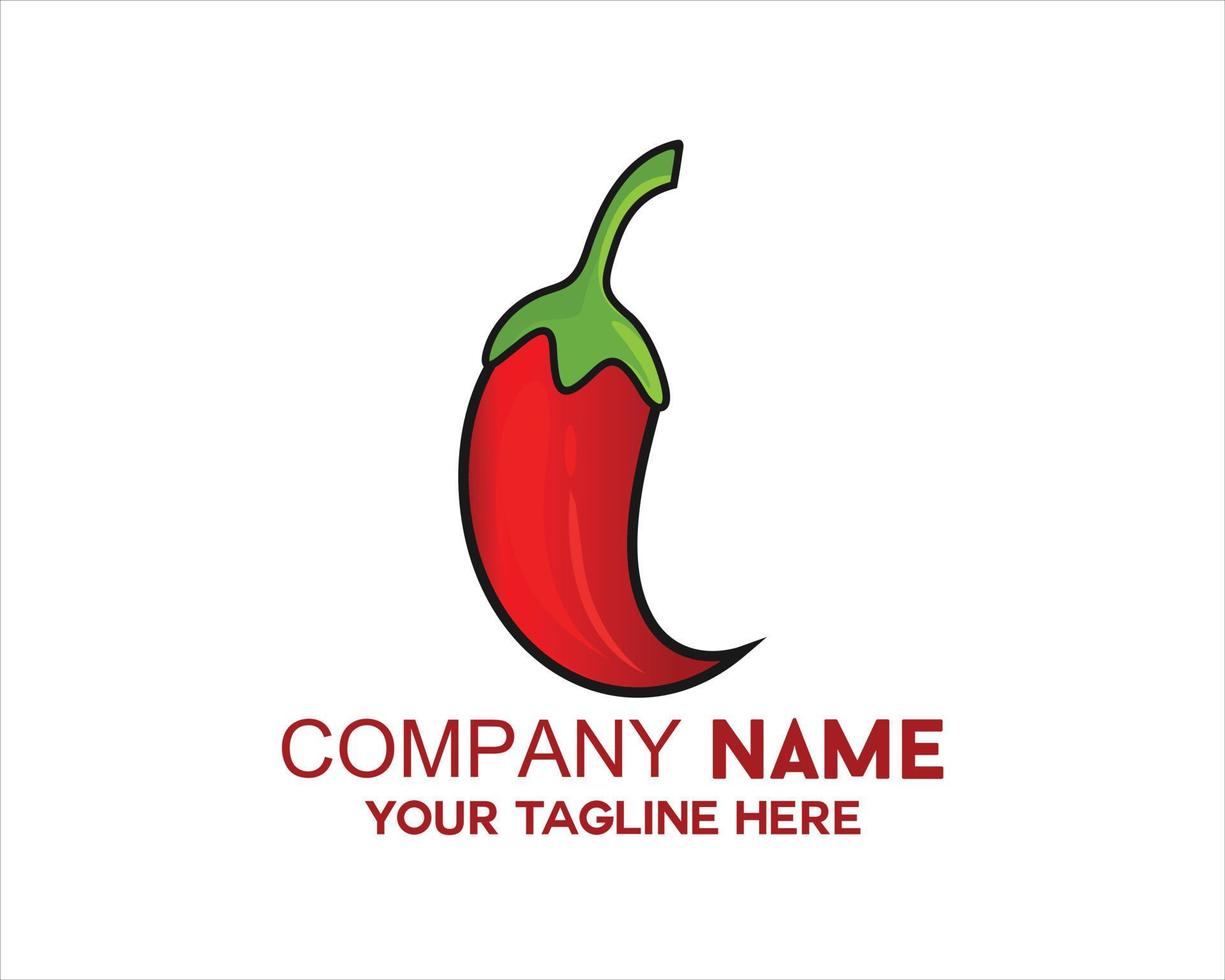 spicy red chili logo vector