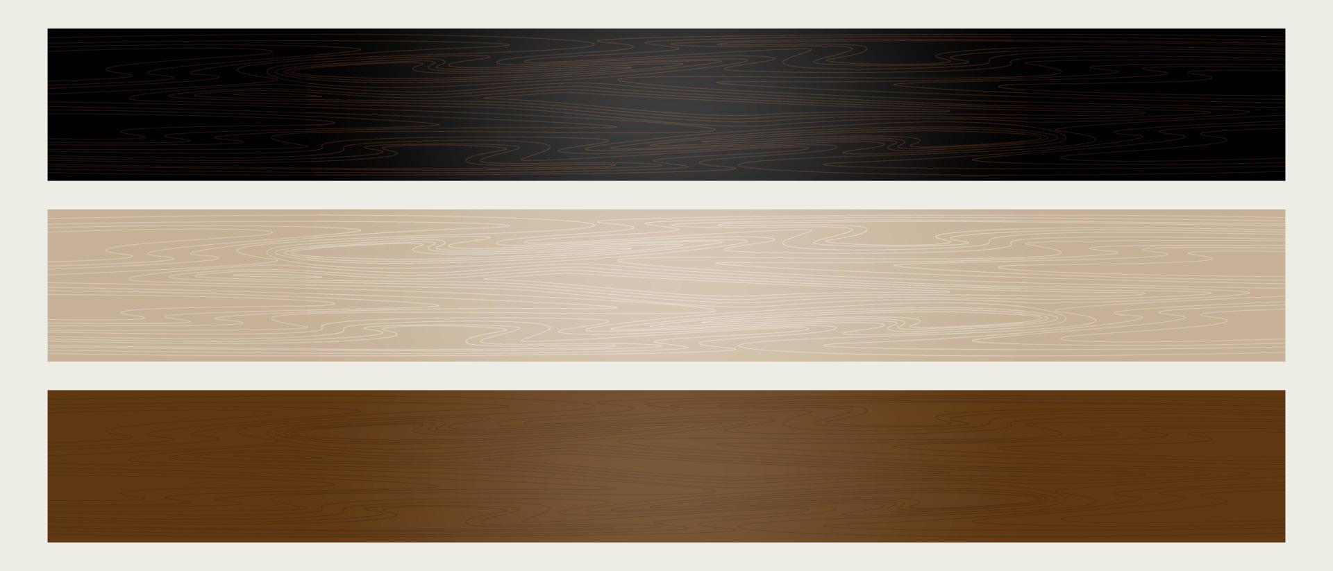 Wooden plank set, horizontal plank, light and dark brown wood planks, blank wooden plank for signboard decoration. vector