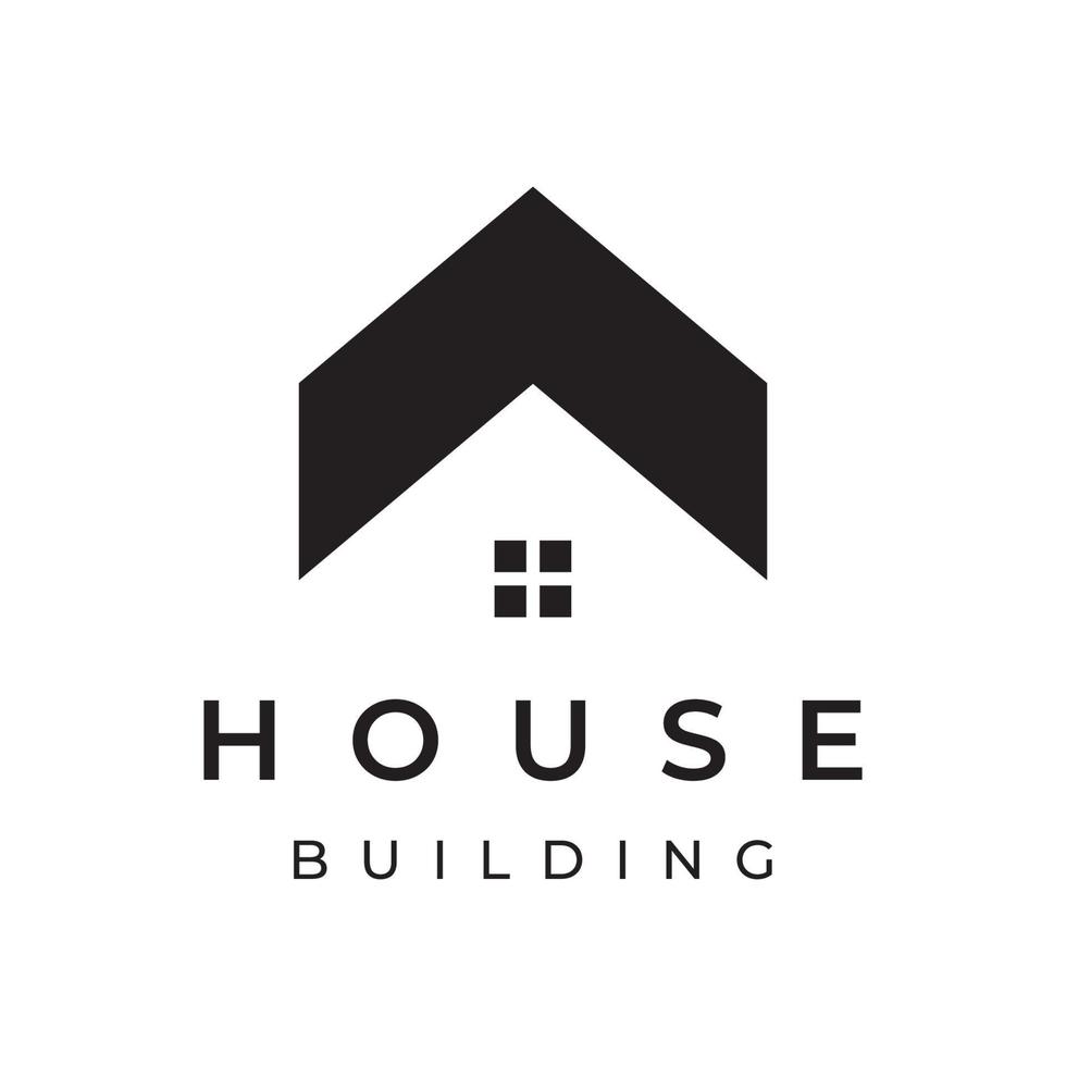 A creative logo design for a monogram or geometric house or residential building in a flat and linear style. Logo for property, building construction, architecture, and business. vector