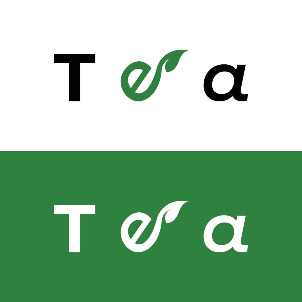 Creative natural organic green tea leaf logo design.Green tea for business, herbal, beverage and company. vector