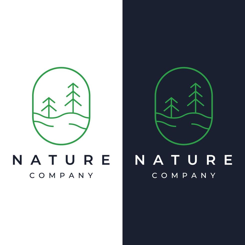 diseño de plantilla de logotipo de pino abstracto creativo y bosque de pino fondo aislado.logotipos para insignias, negocios, navidad, marcas y productos naturales. vector