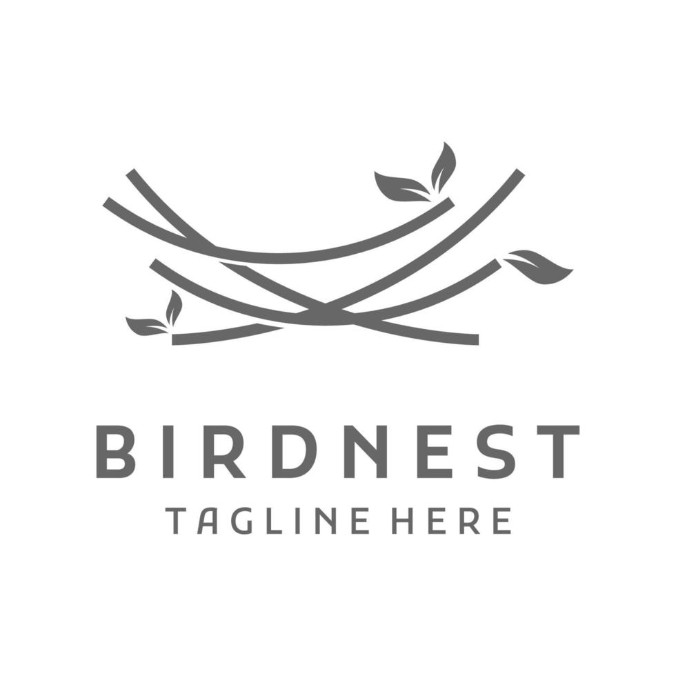 Bird's nest hipster logo creative design vector illustration template.
