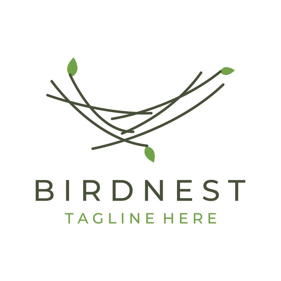 Plantilla de ilustración vectorial de diseño creativo con logotipo de hipster de nido de pájaro. vector