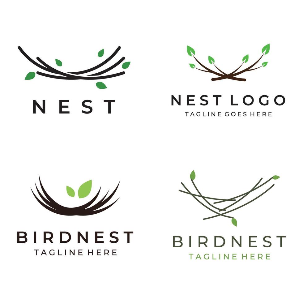 Bird's nest hipster logo creative design vector illustration template.
