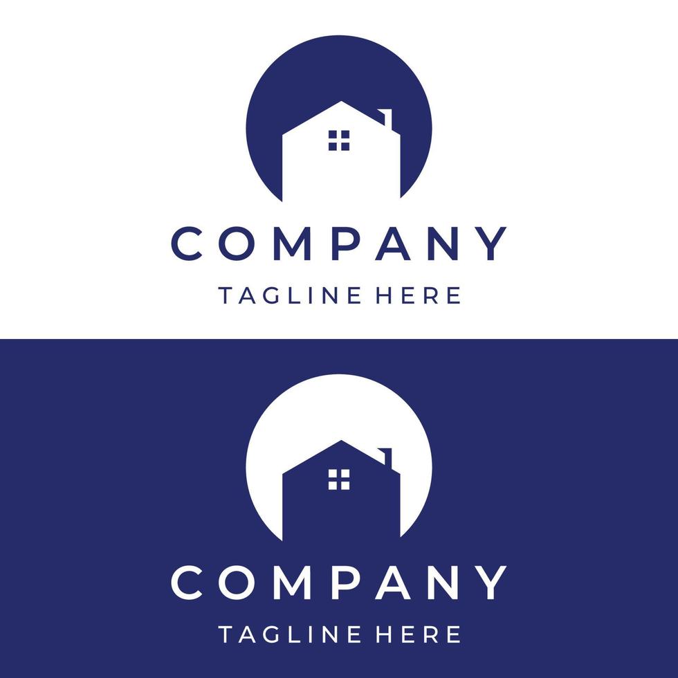 A creative logo design for a monogram or geometric house or residential building in a flat and linear style. Logo for property, building construction, architecture, and business. vector