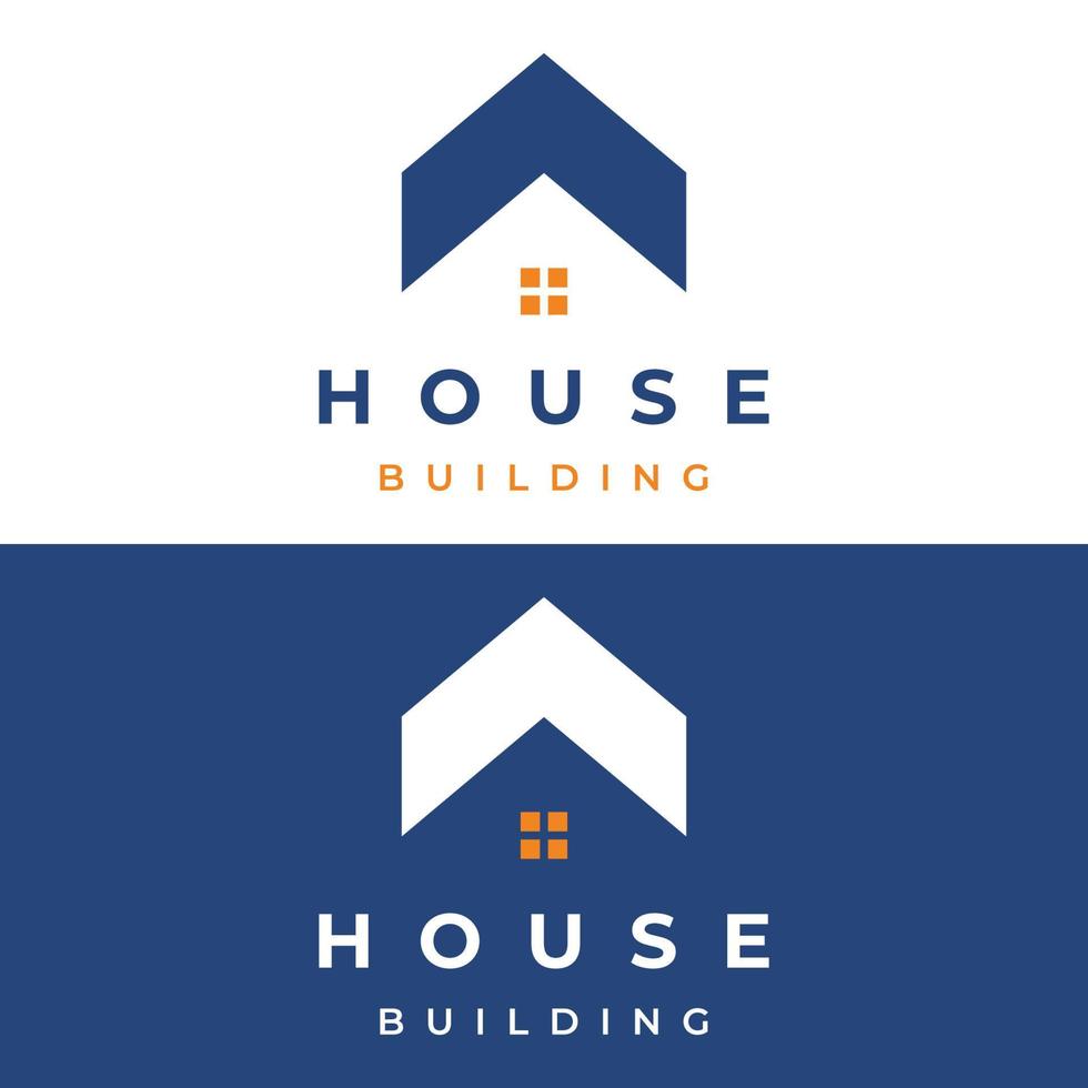 un diseño de logotipo creativo para un monograma o una casa geométrica o un edificio residencial en un estilo plano y lineal. logotipo para propiedad, construcción, arquitectura y negocios. vector