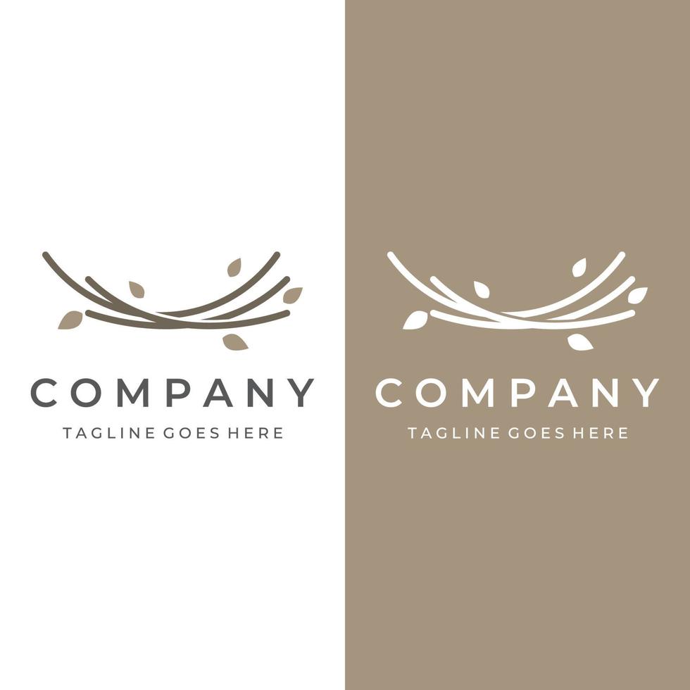 Bird's nest hipster logo creative design vector illustration template.