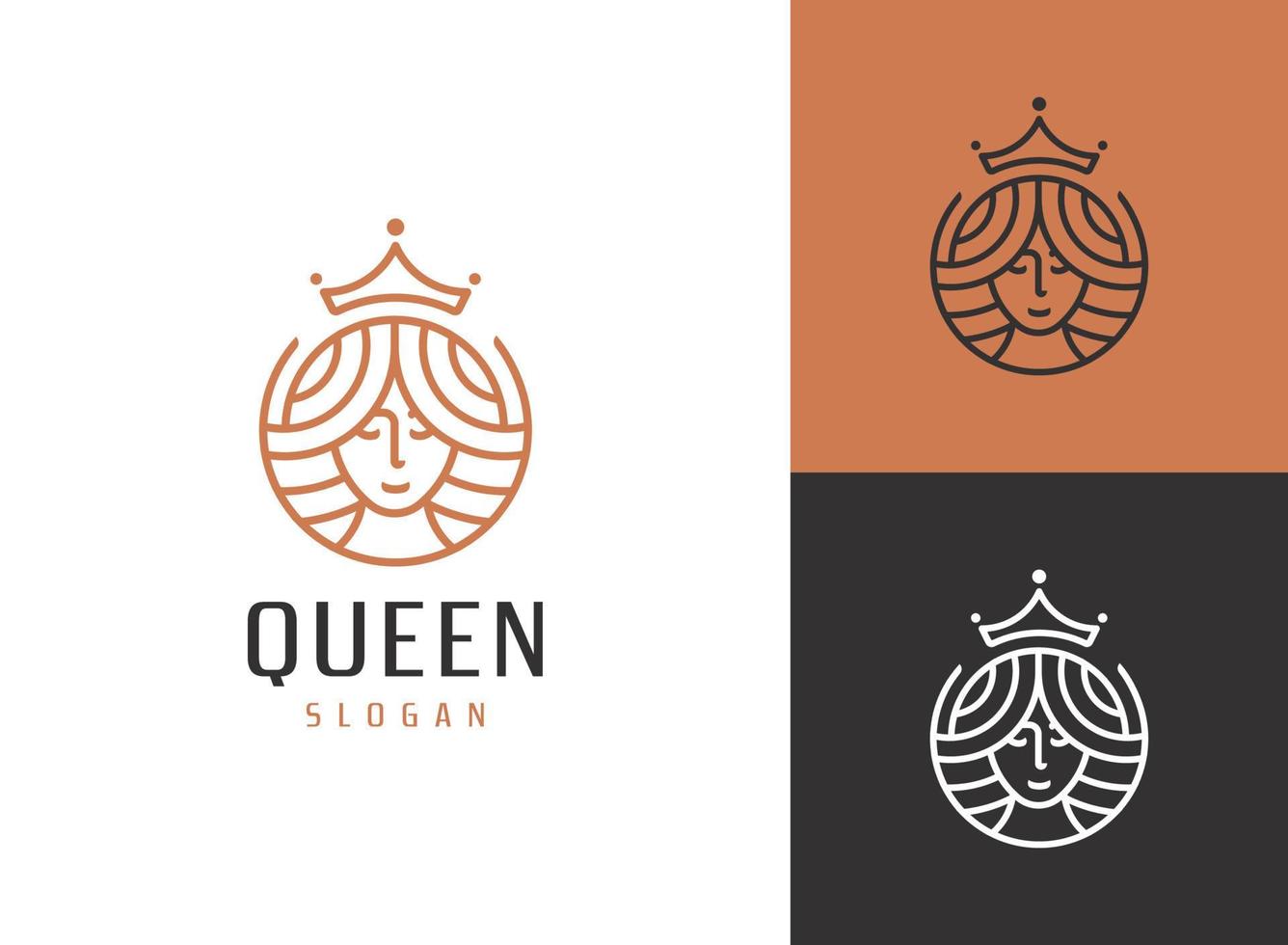 logotipo mínimo de la reina vector