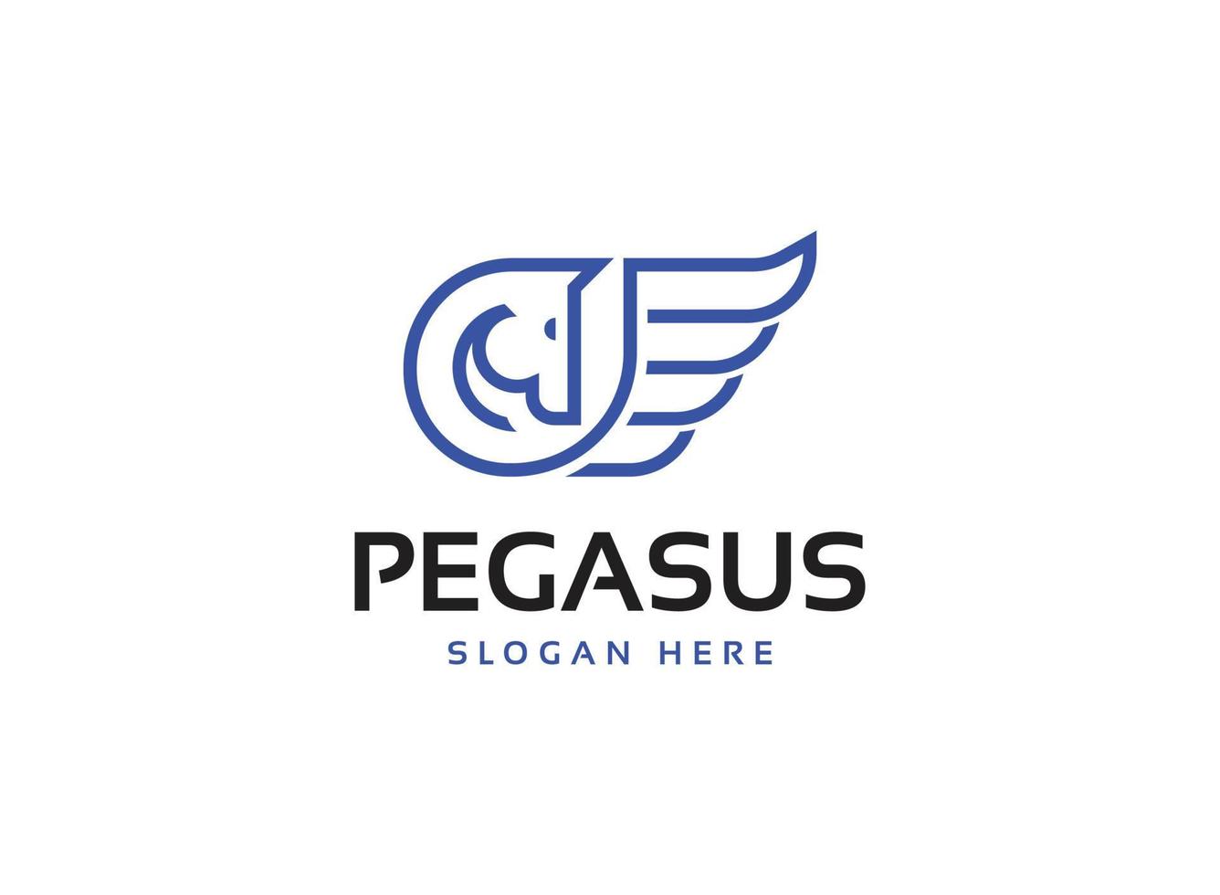 Minimal Pegasus Logo vector