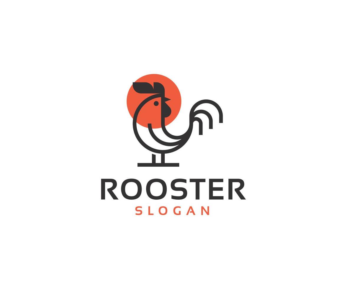 Minimal Rooster Logo vector