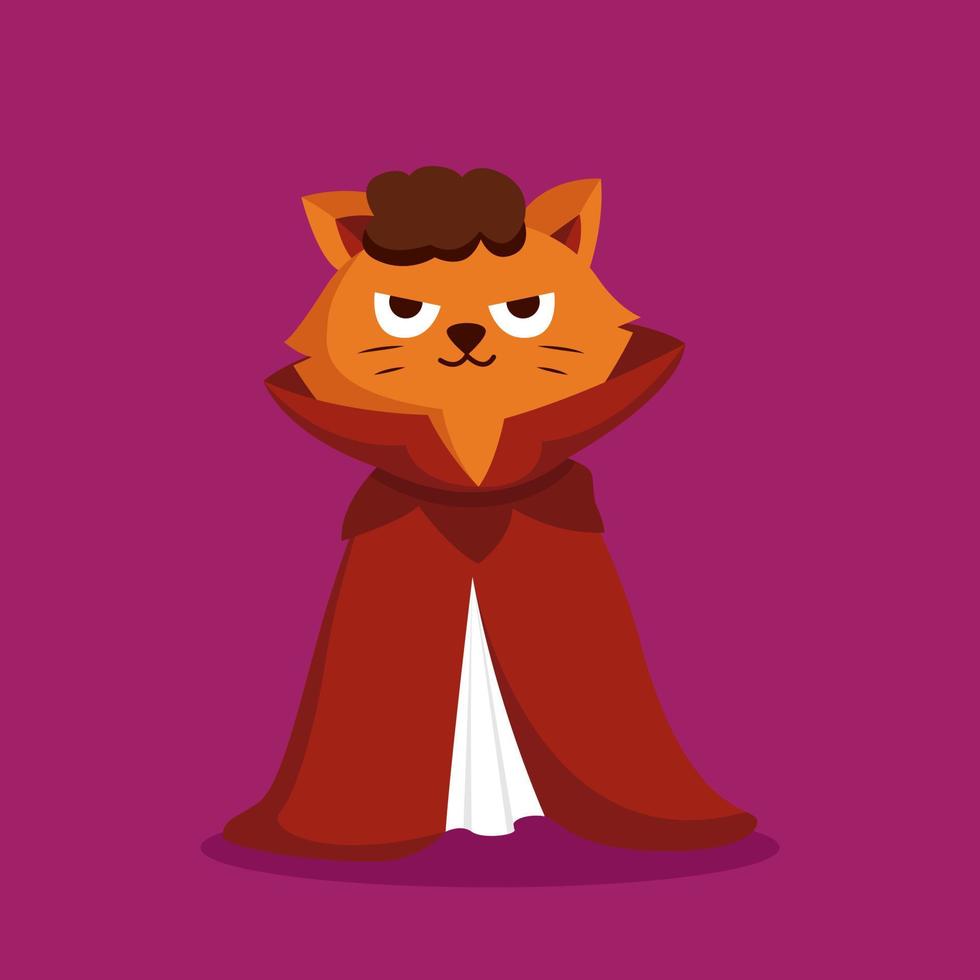 Dracula Cat Character Design Illustration vector