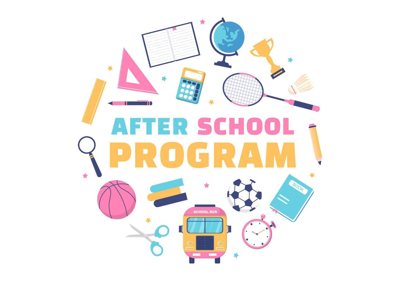 Students Leave School Building After Class or Program and Back to Home in Template Hand Drawn Cartoon Flat Style Illustration vector