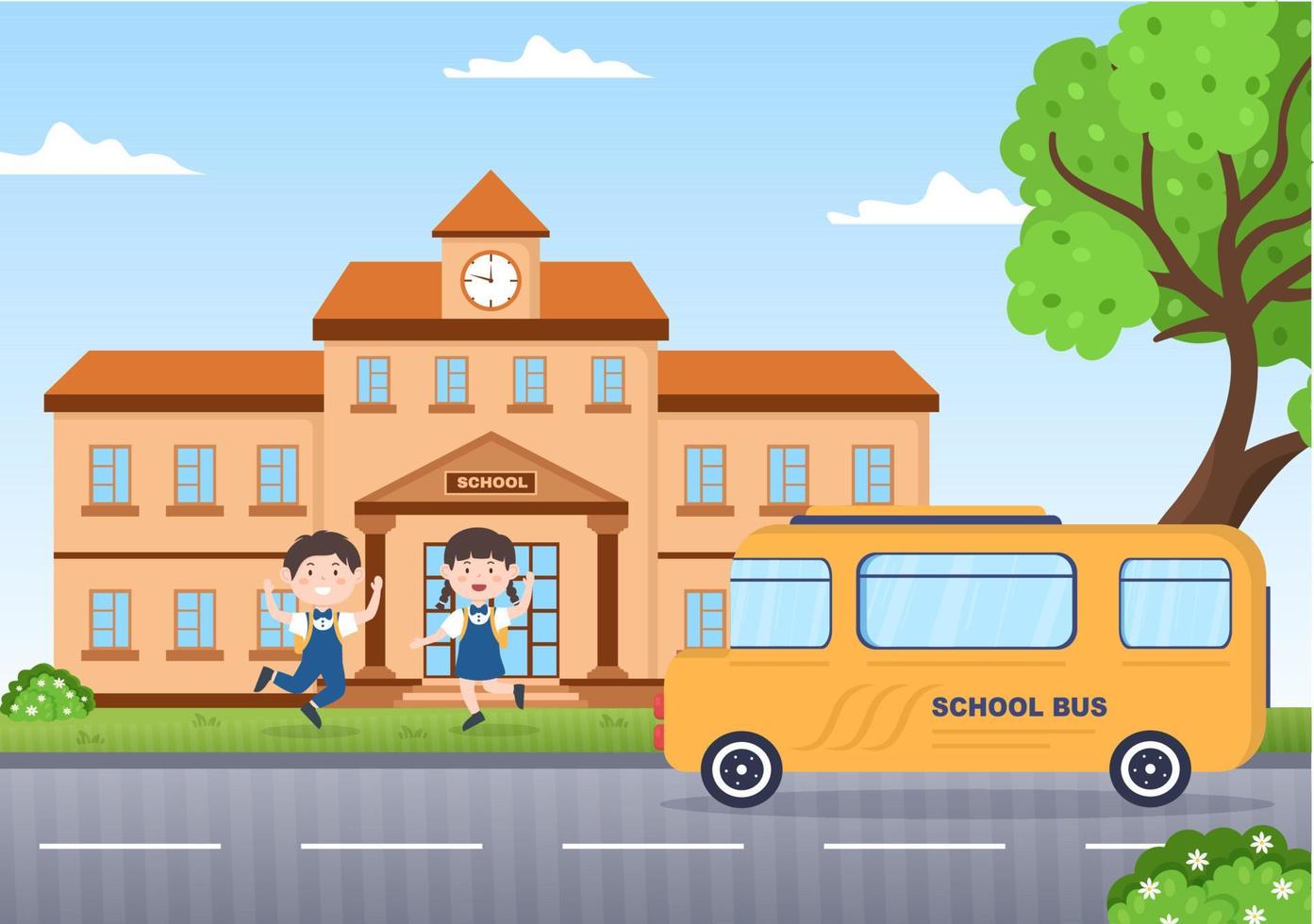Students Leave School Building After Class Or Program And Back To Home students-leave-school-building-after-class-or-program-and-back-to-home