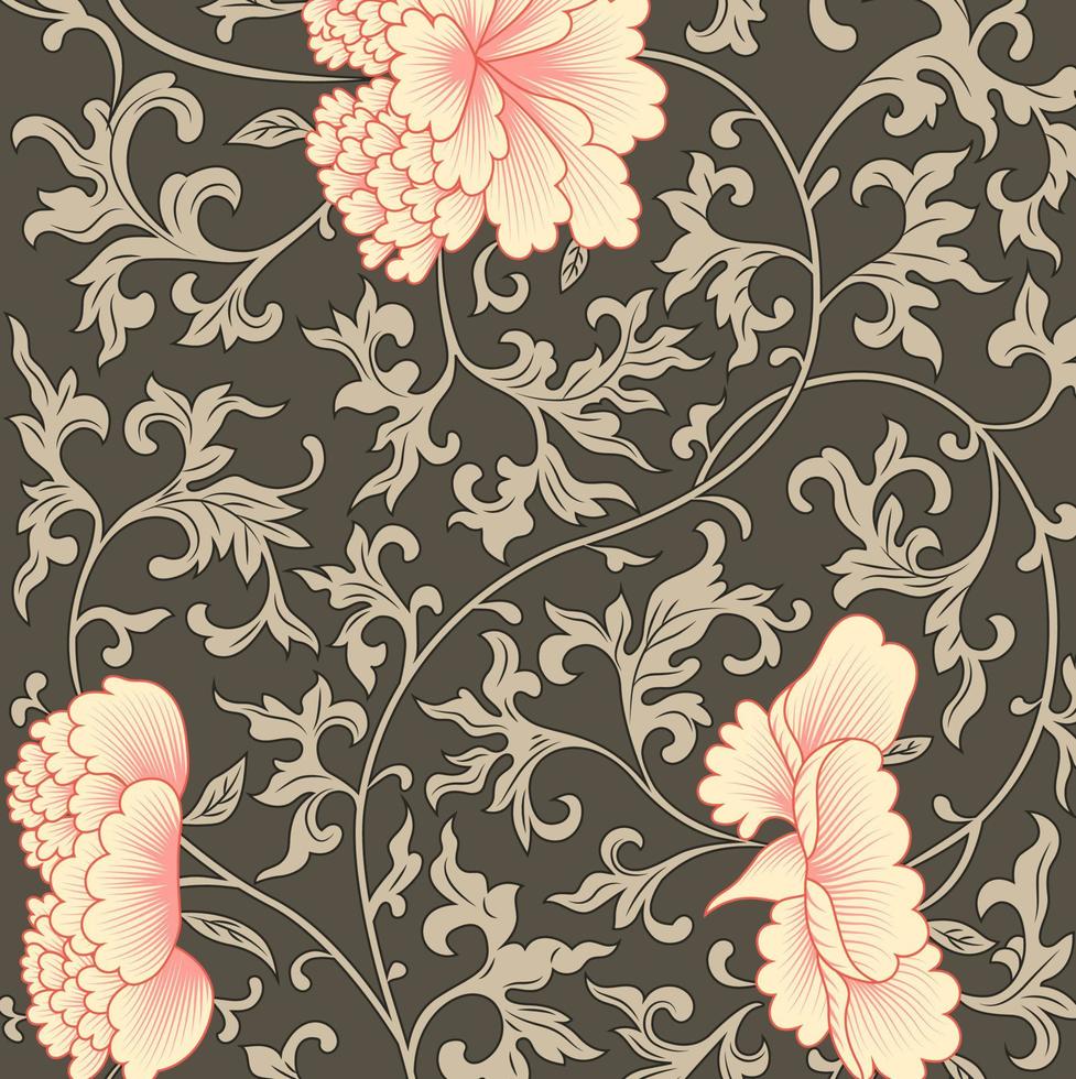 Flower background in chinese style. Vector illustrator