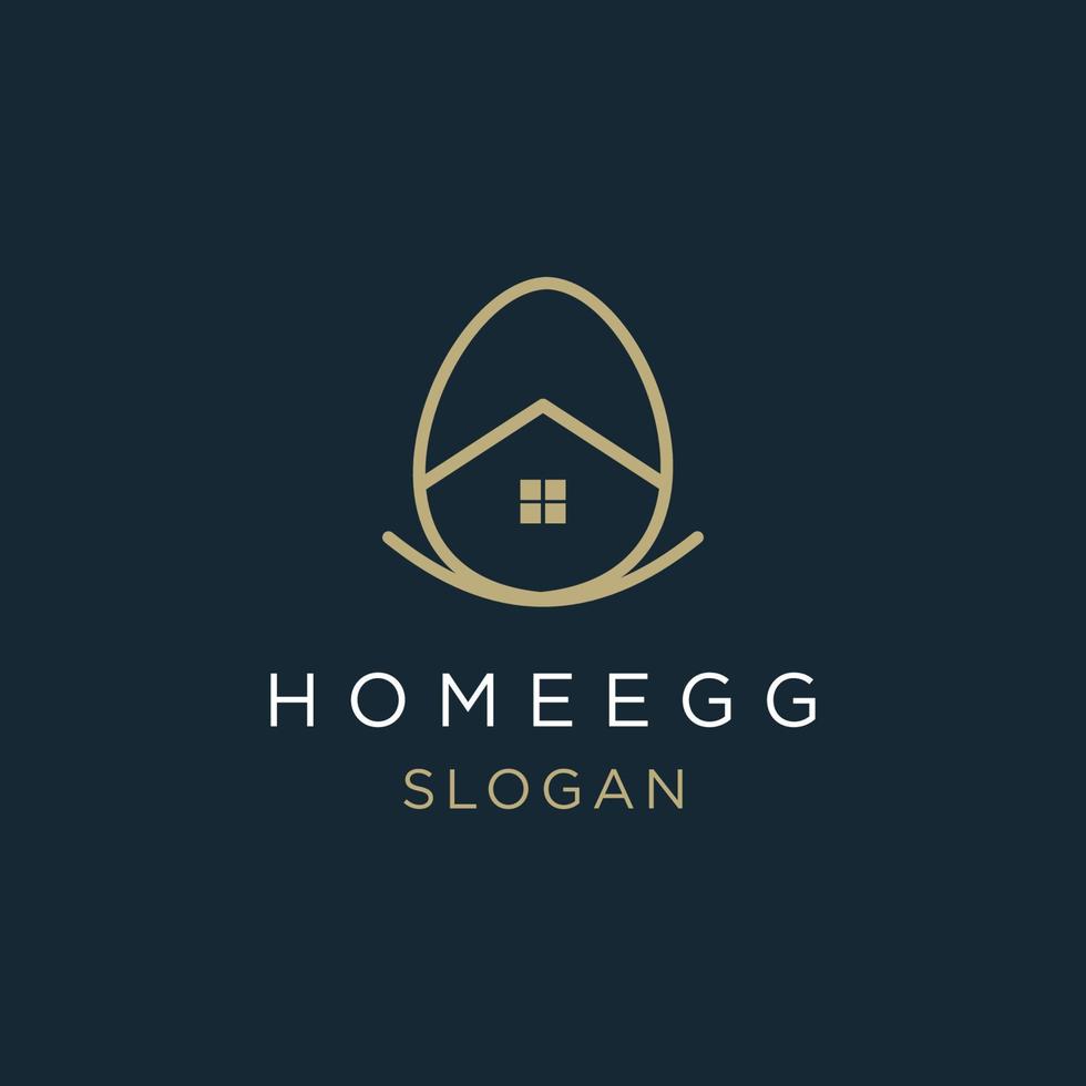 Home logo design template. Awesome nest with egg logo vector