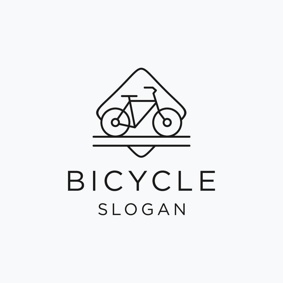 plantilla de diseño plano de icono de logotipo de bicicleta vector