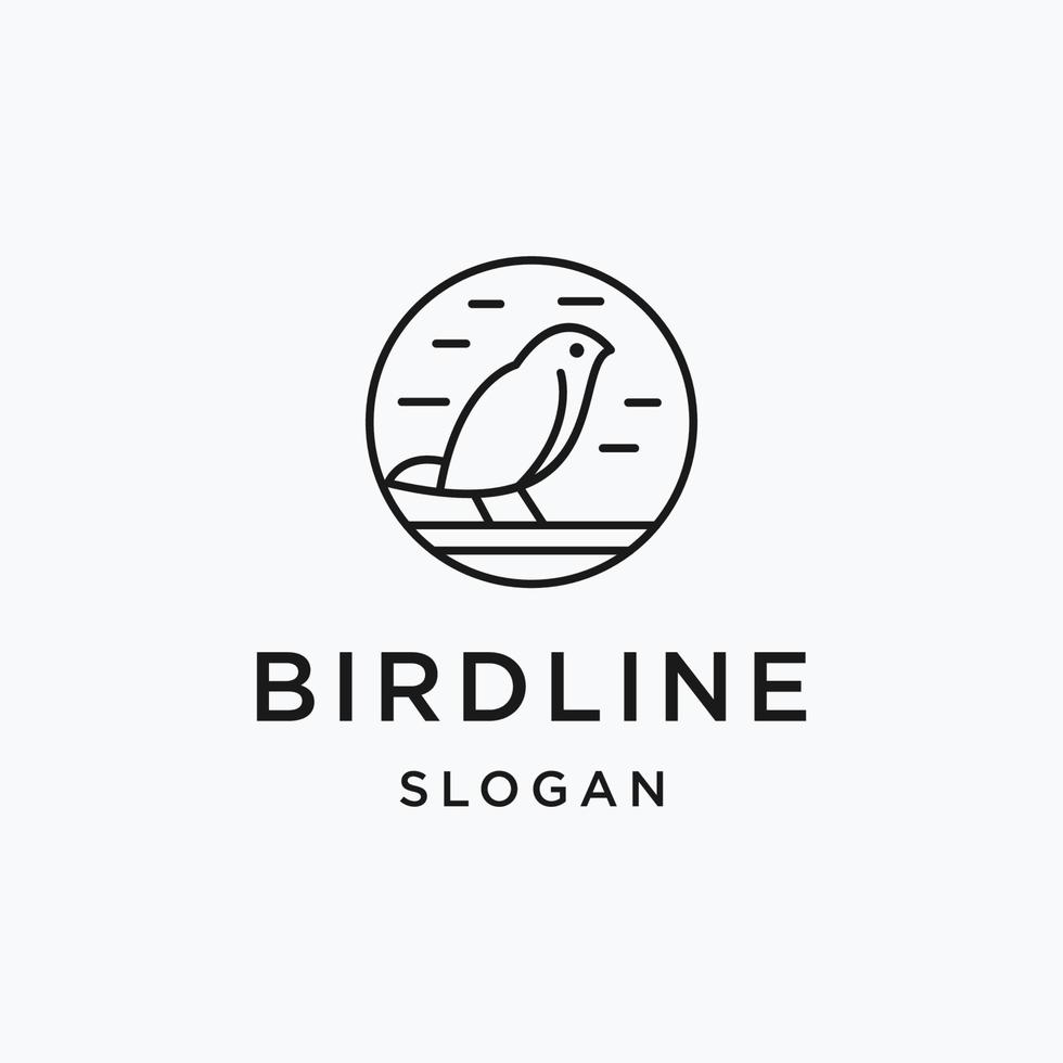 Bird Logo design with Line Art On White Backround vector