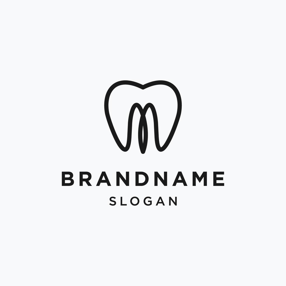 Letter m dental logo icon vector template