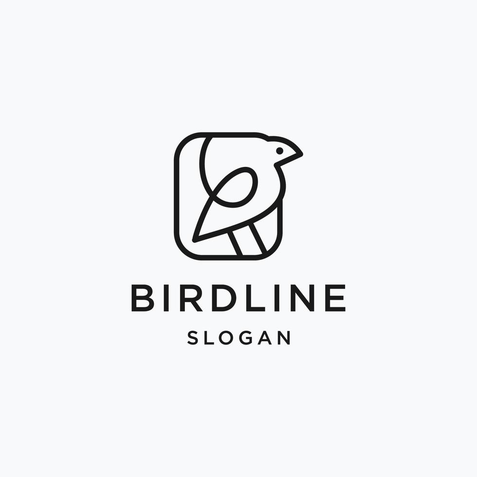 Bird Logo design with Line Art On White Backround vector