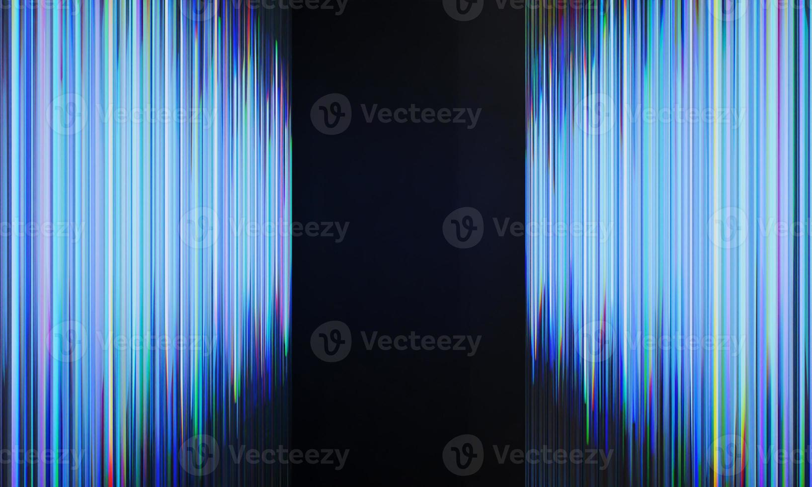 3d render, abstract panoramic neon background. Bright purple violet pink lines glowing in ultraviolet light. photo