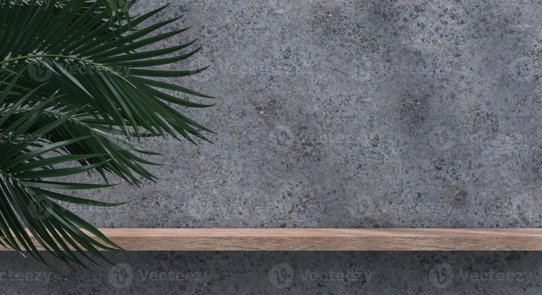 3d podium with shadow and texture wall for product presentation. 3D rendering. photo