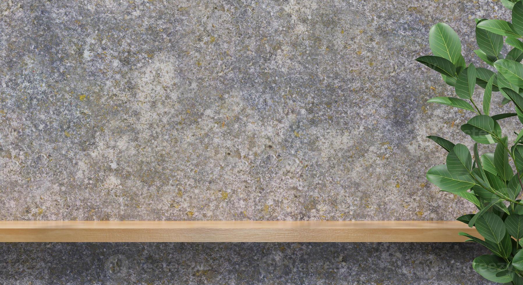 3d podium with shadow and texture wall for product presentation. 3D rendering. photo