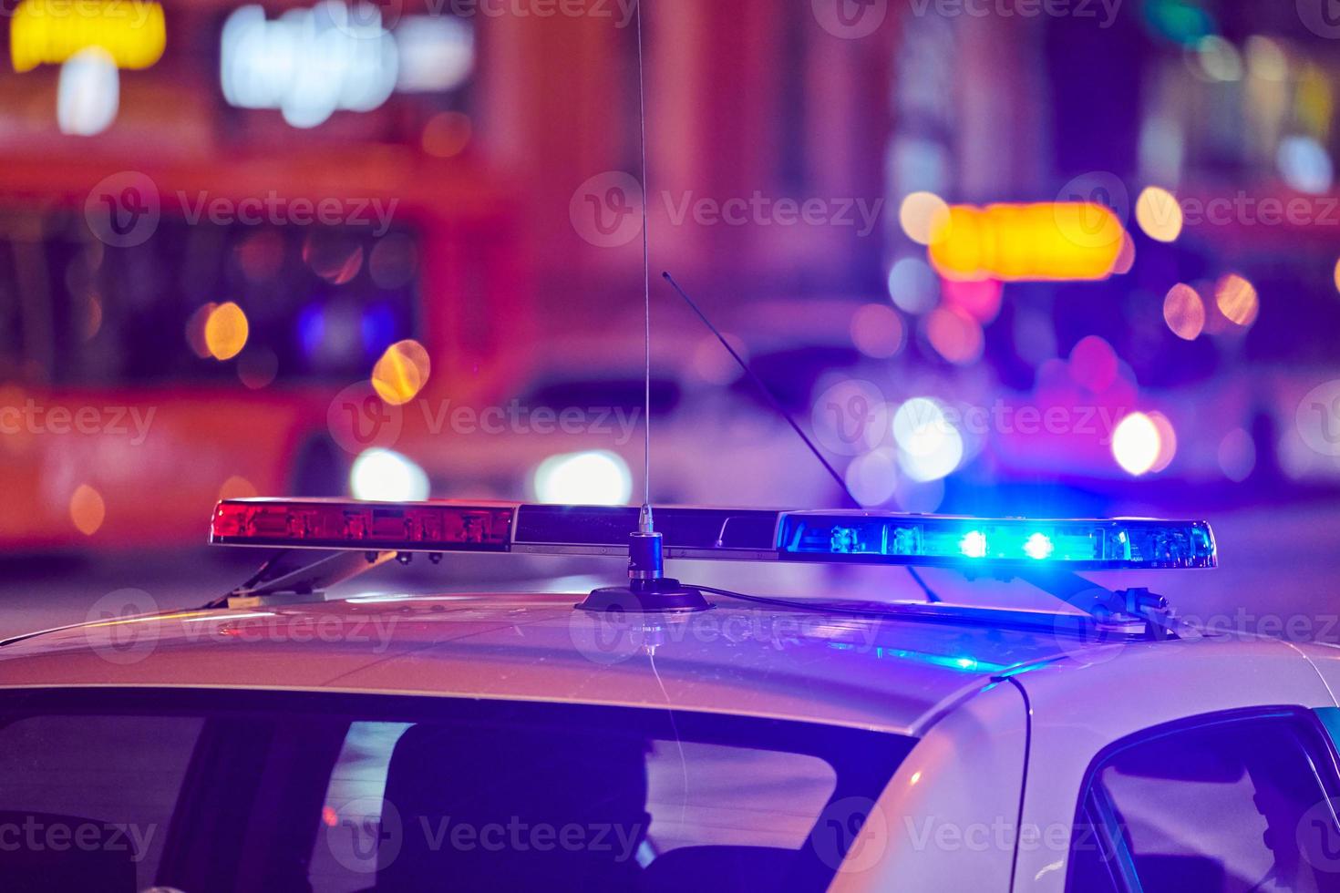 Police car lights at night city street 12613726 Stock Photo at Vecteezy