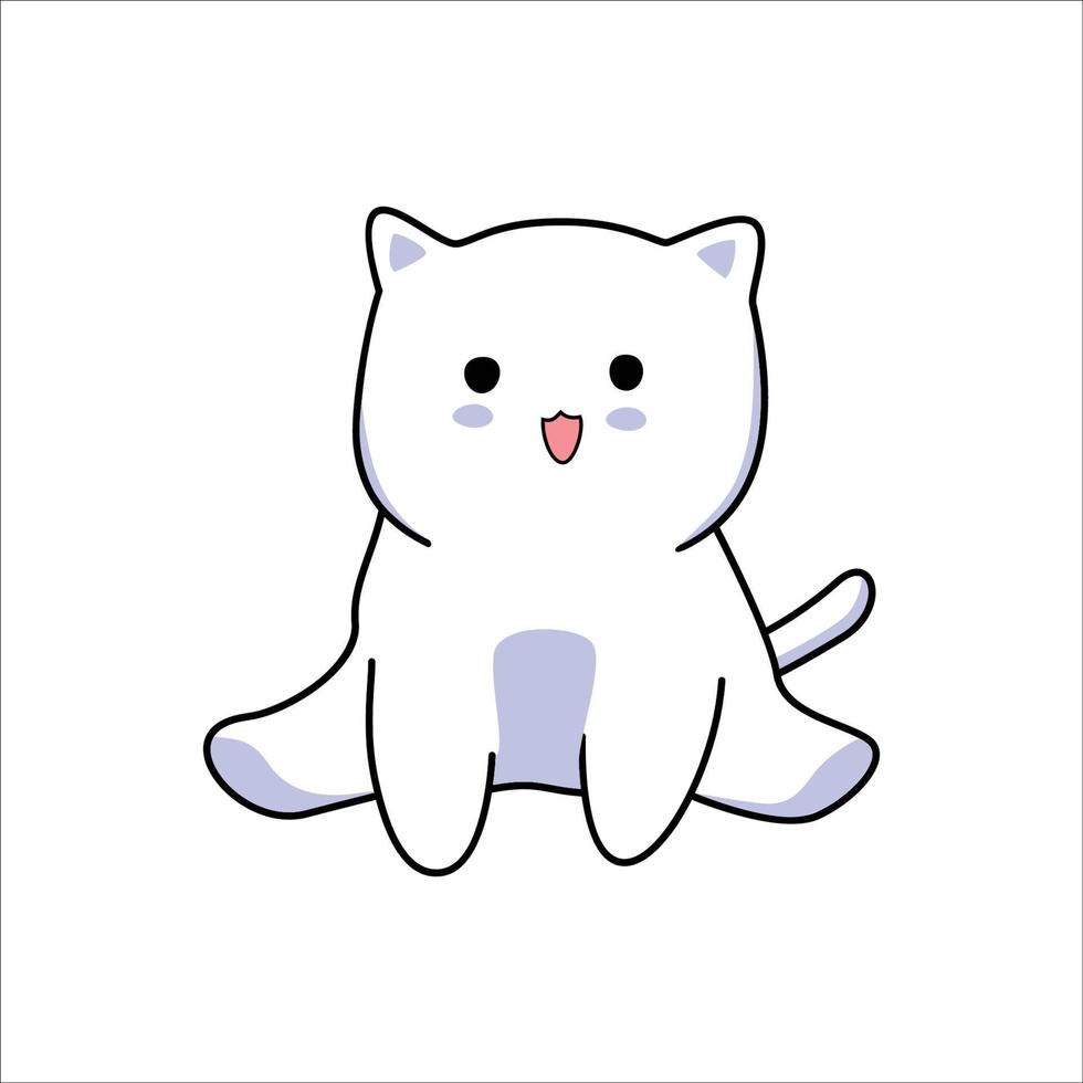 cute cat cartoon design. pet animal vector illustration.