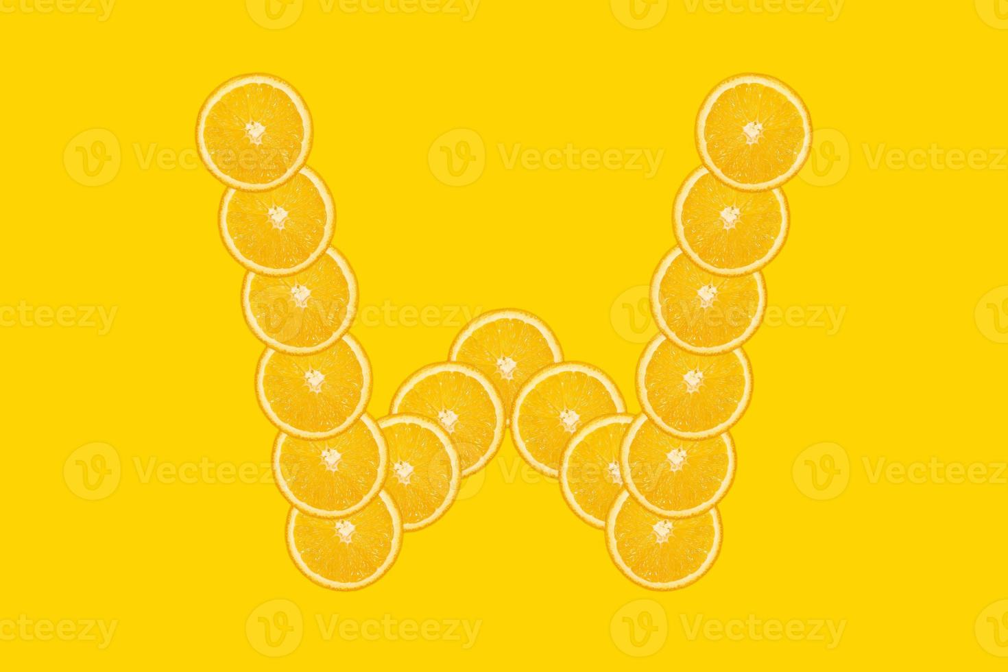 Orange alphabet - letter W photo